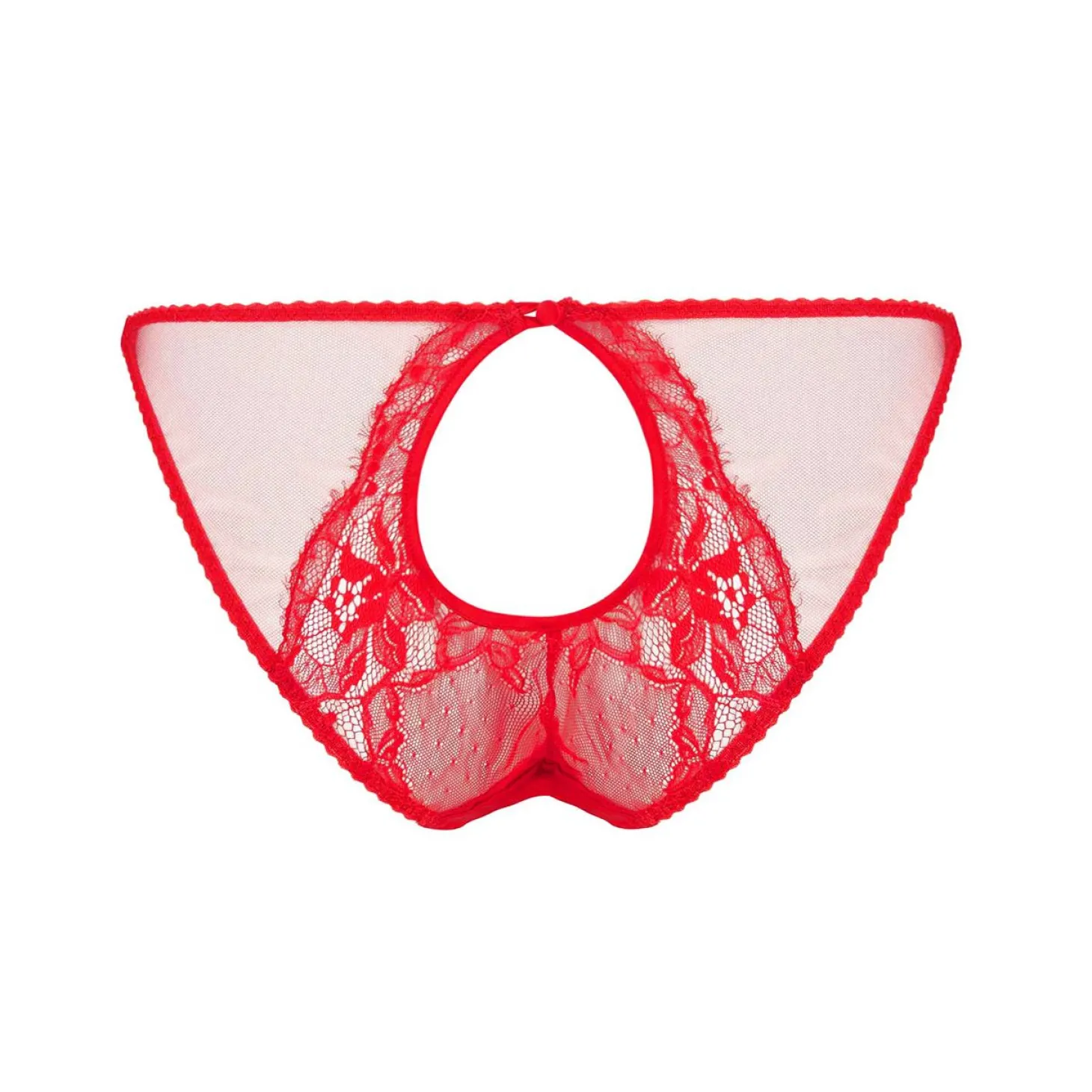 Slip Ouvert En Soie Et Dentelle