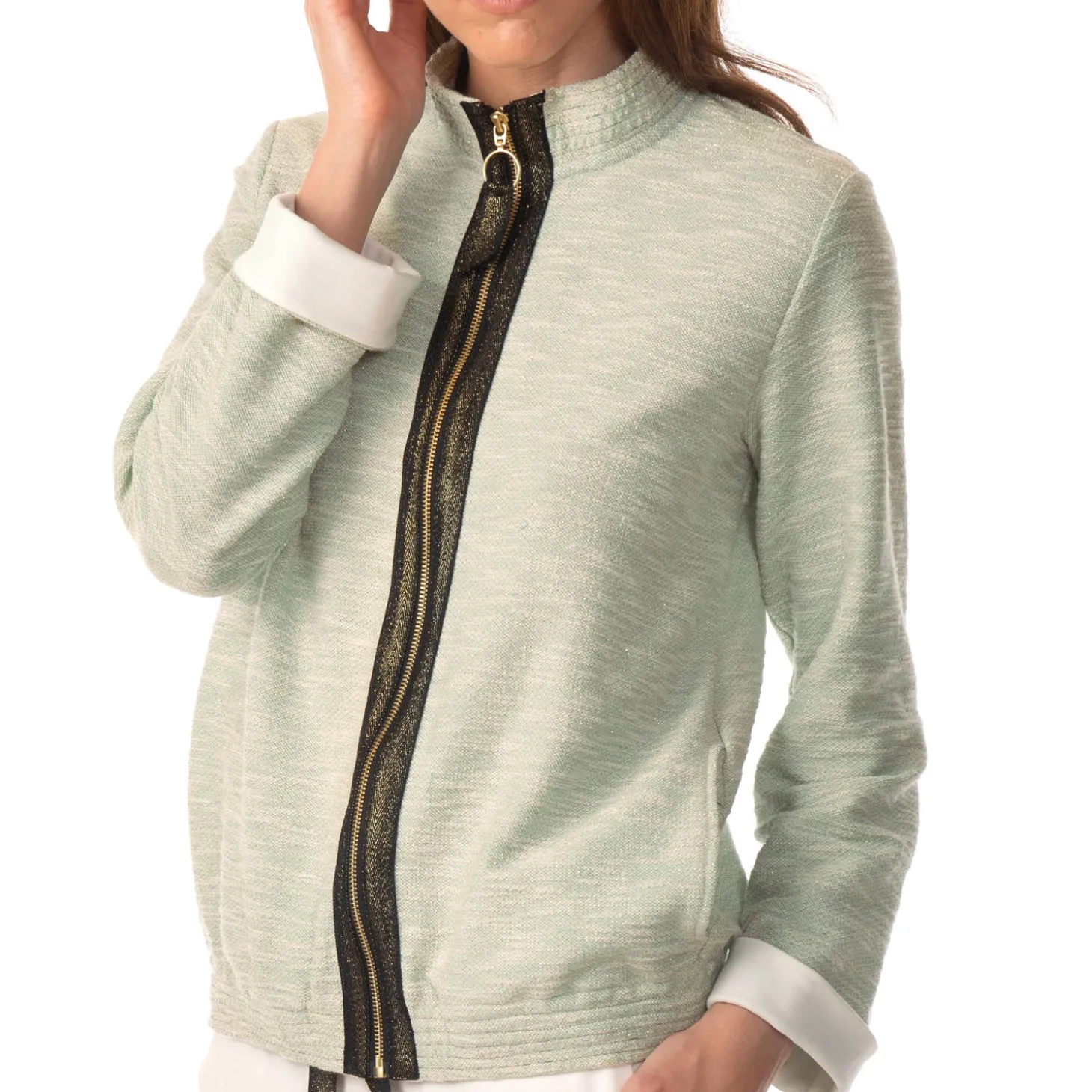 Sweat Zippe Lurex En Coton