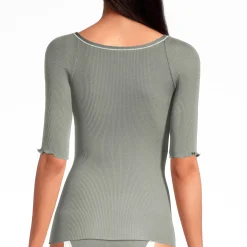 Top Manches 3/4 Fil Lurex En Coton Fil D'Ecosse