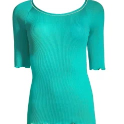 Top Manches 3/4 Fil Lurex En Coton Fil D'Ecosse