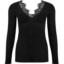Top Manches Longues En Laine Et Soie