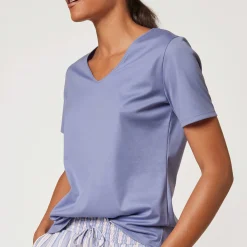 T-Shirt Col V En Coton