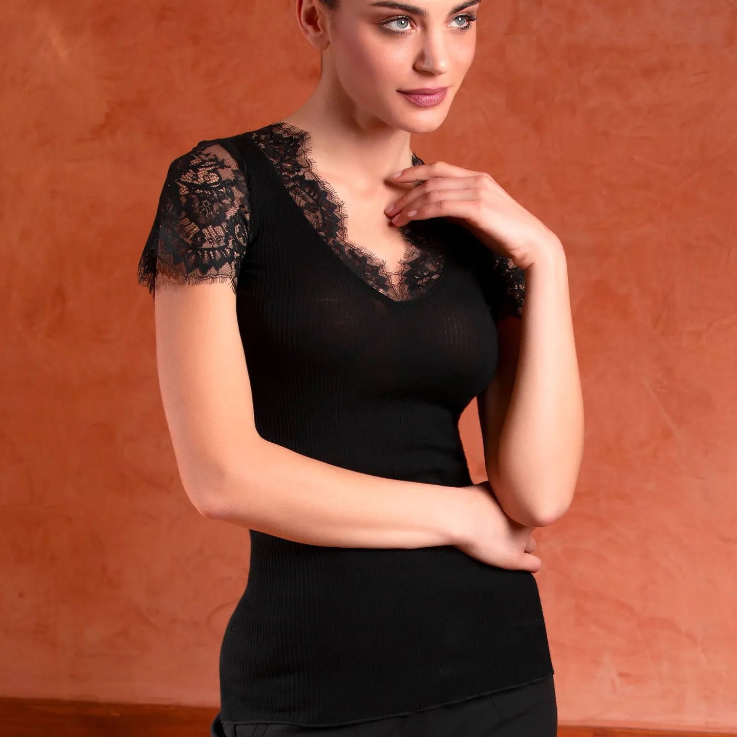 T-Shirt En Laine Et Soie