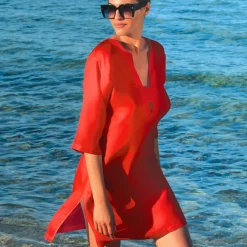 Tunique De Plage En Coton Et Soie